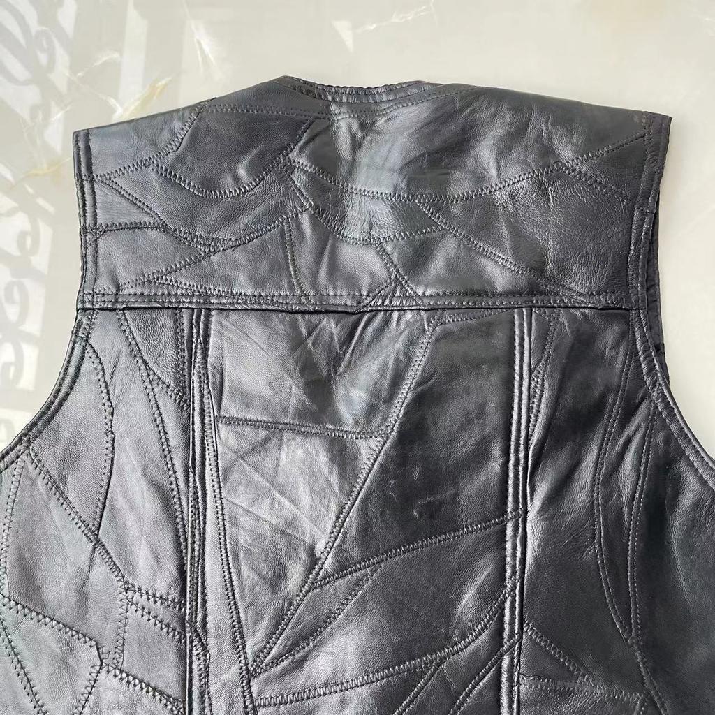 Harley Vest Кожаный жилет для верховой езды + мужской костюм + куртка + ветрозащитный чистый кожаный жилет
