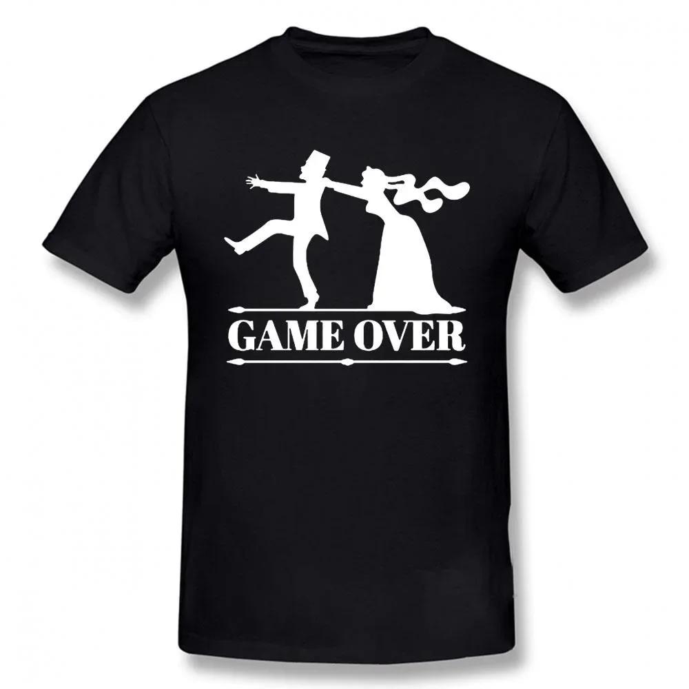 Game Over Bride Groom Single Party Tshirt Fun Tshirt Womens Clothing Short Sleeve Camo Tshirt