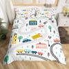 Пододеяльник с изображением гоночной машины, размер Queen, для мальчиков, комплект постельного белья с изображением строительной машины, серый, красные автомобили, дорожное движение, пододеяльник, 3 шт.