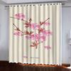 Pink Botanical Peach Tree Branch 3D Pattern Shade Curtains 2 Panel Luxury Classical Living Room Bedroom Window Decor Curtains