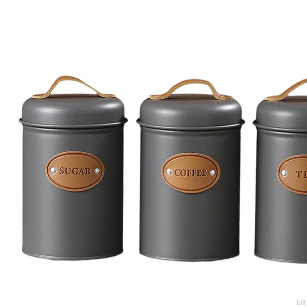 3 шт. герметичные кухонные канистры, контейнер для кофе, деревенский декор, канистра для чая и сахара
