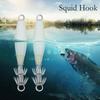 1/5PCS Noctilucent Jigs Luminous Squid Hook Wood Shrimp Lures Fishing Tackle Octopus Bait