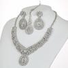 3Pcs Wedding Necklaces Earrings Set Fashion Rhinestone Choker Set Crystal Jewelry Set  Bridal