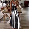 Summer Casual Halter Printed V-Neck Sleeveless Long Dresses