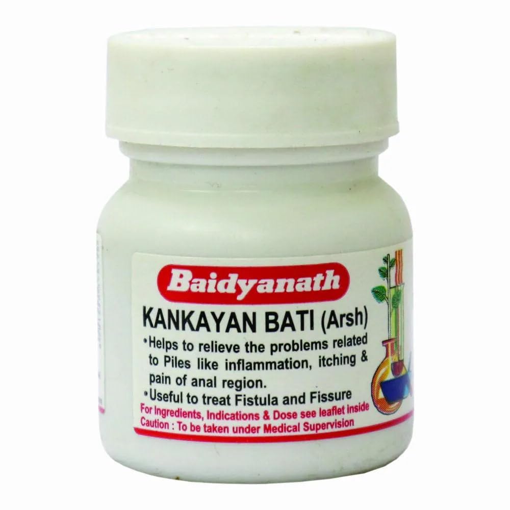 Baidyanath Канкаян Бати Арш 40 таблеток Упаковка из 3 Натуральная поддержка пищеварения Аюрведическое здоровье