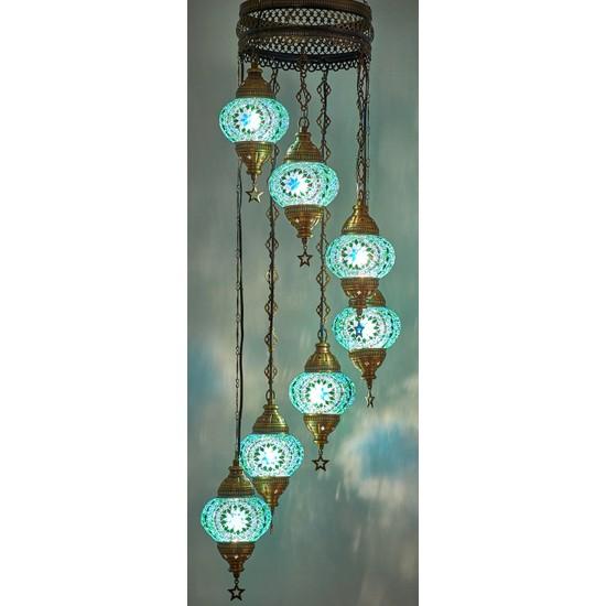 Мозаичная лампа 7 Аутентичная подвесная лампа Люстра Красочная подвесная люстра Спиральная подвесная лампа