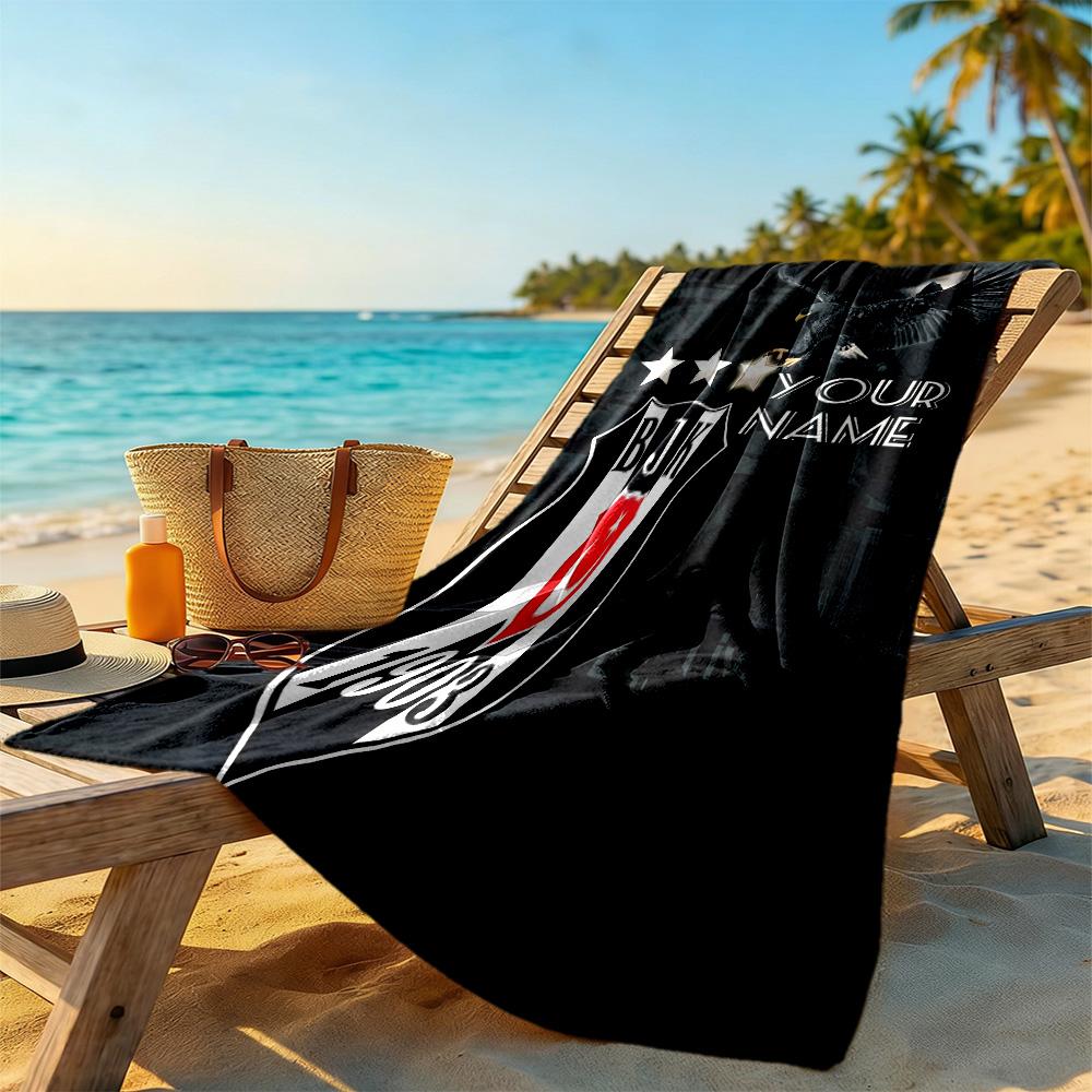 Beşiktaş Pride Glory Customized Name Beach Towel High Absorbency & Quick-Dry Perfect for Traveling Yoga Camping and Swimming