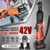 3/8" Electric Wrench Cordless Ratchet Rechargeable Scaffolding 42V 90N.m Right Angle Wrench Tool with 1/2Battery Charger