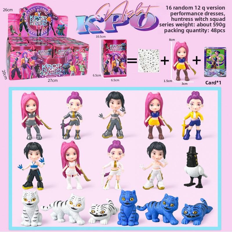K-Pop Новая группа девушек-охотниц на демонов Мужская группа Фигурка Модель Слепая коробка Tide Play Кукла Украшение