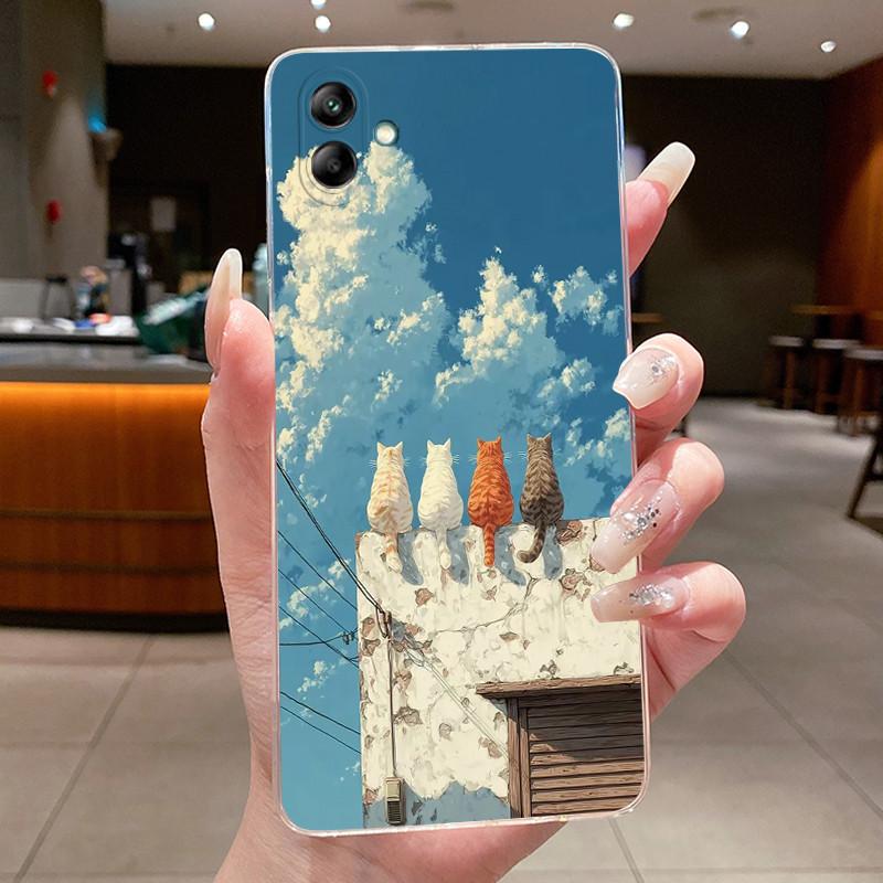Чехол для Samsung A05 A04 A04E A03 Задняя крышка для Samsung Galaxy A05 Прозрачный Роскошный Дракон Милый Крутой Чехол для Телефона Мальчиков Девочек