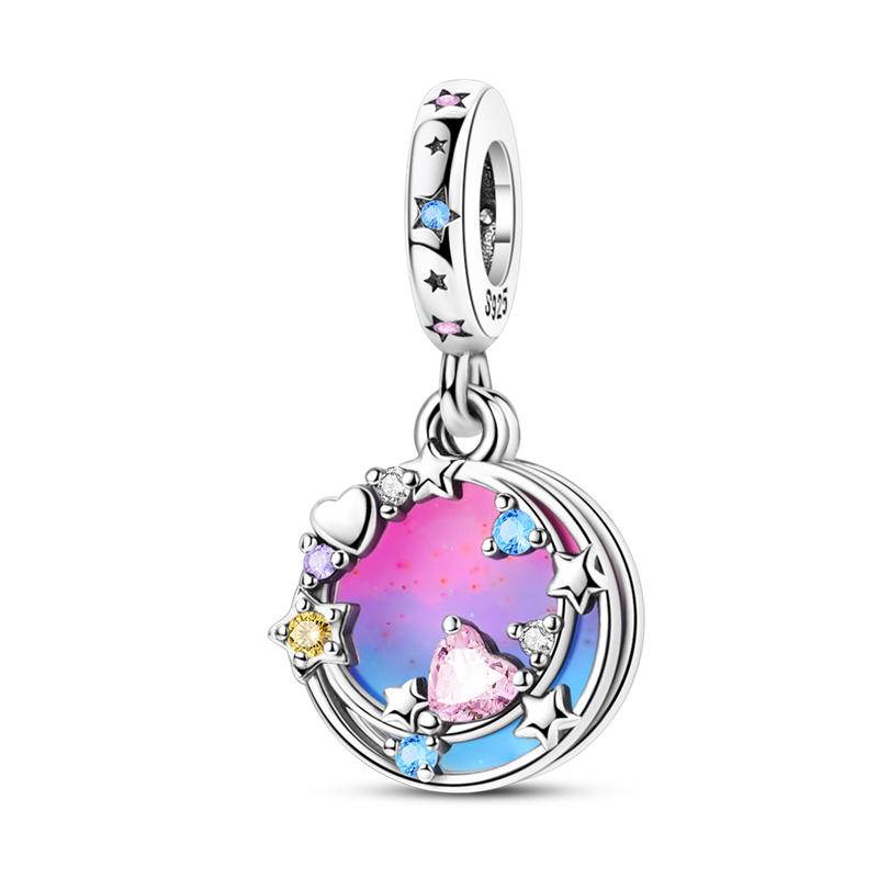 copper Colorful Charm Bead Charms Bead Sparkling Inlaid Zirconium Pendants Compatible With Authentic Accessories Bracelets Jewellery Gift
