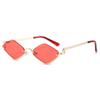 Luxury Brand Metal Sunglasses for Women Men  New Half Frame Diamond Shaped Sunglasses Dopamine Small Outdoor Sunglasses