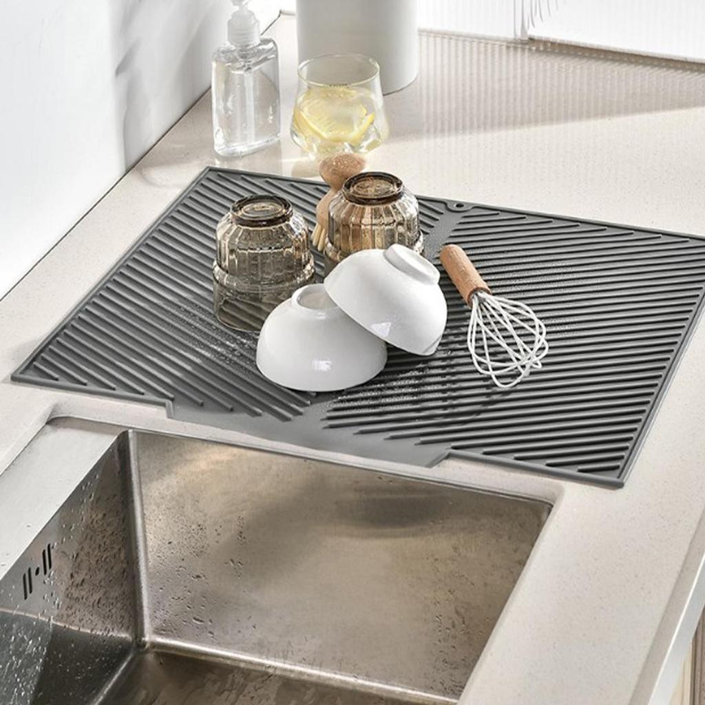 Dish Drying Mat Silicone Dish Pad Draining Mat Anti Slip Kitchen Countertop Protector Dishes Pad For Countertops Utensils