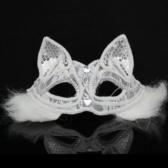Женщины Лиса Половина Лица Кружева Маска Для Глаз Маскарад Хэллоуин Платье Партии Реквизит