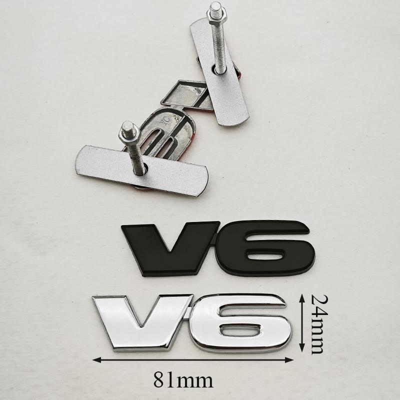 3D Металлический Стайлинг Автомобиля Логотип Двигателя V6 Значок на Переднюю Решетку Радиатора Эмблема на Задний Багажник Наклейка на Боковое Крыло Кузов Автомобиля Авто Аксессуары для Внешнего Вида