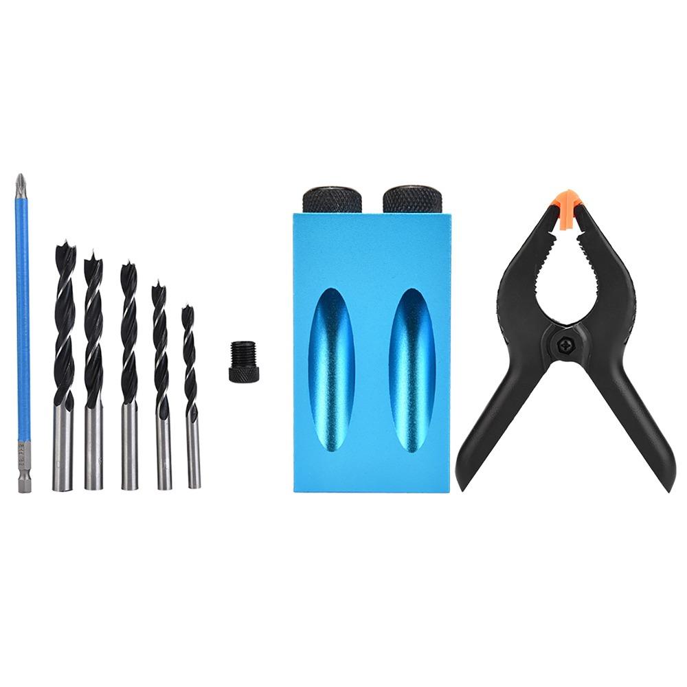 34pcs 15° Drilling Angle Pocket Hole Jig Kit Inclined Hole Fixture Dowel Joinery Kit For Carpenters