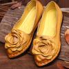 Vintage Handmade Women Flats Casual Shoes Genuine Leather Soft Shoes for Mother Fashion Loafers