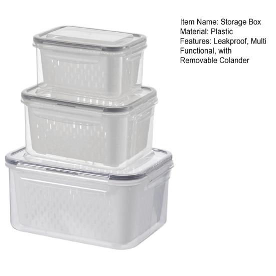 Контейнер для хранения продуктов в холодильнике, коробка для хранения фруктов со съемным дуршлагом, органайзер для холодильника для салата, ягод, овощей, для сохранения свежести