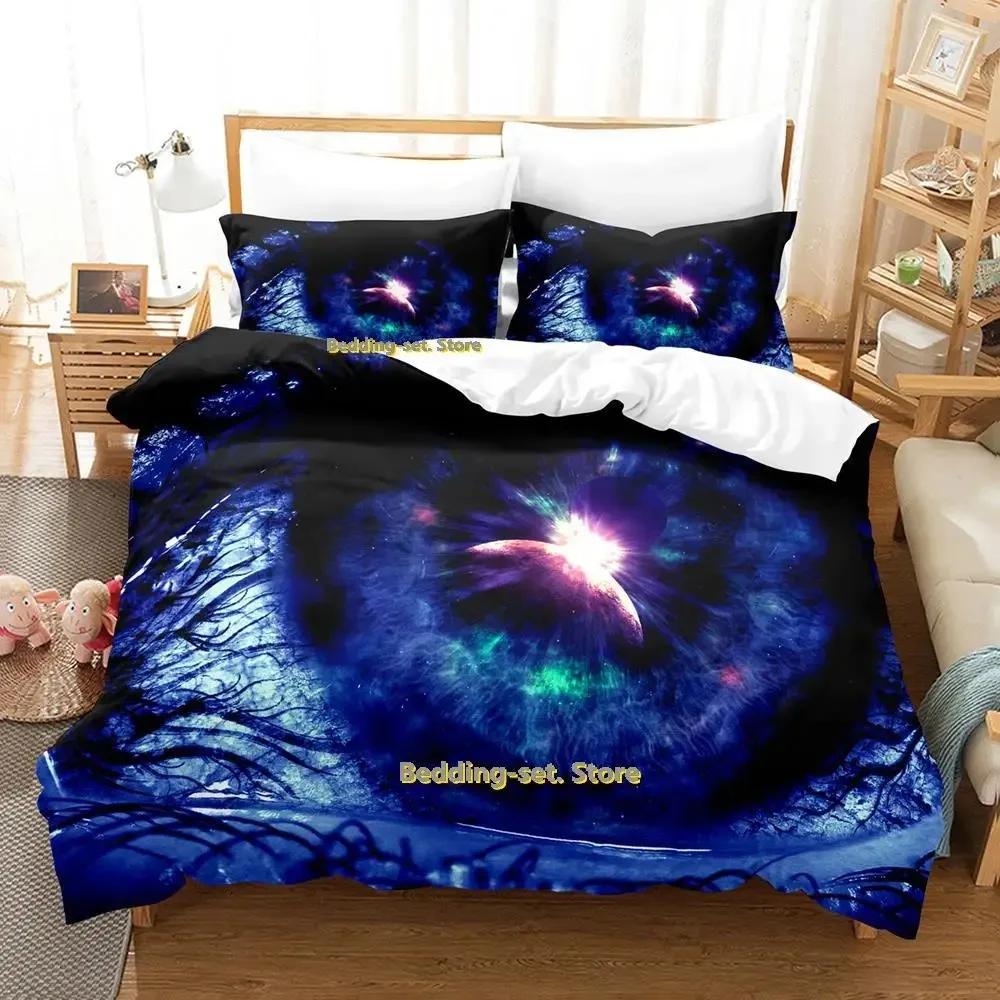 Worldeater galaxy eye акварель Художественный глаз Комплект постельного белья Мультфильм Аниме трехсекционный набор Взрослый Ребенок Спальня Пододеяльник Комплекты