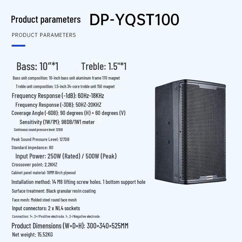 DAIPU 250W 10-inch Passive Speaker for Conference Solutions (CN version)