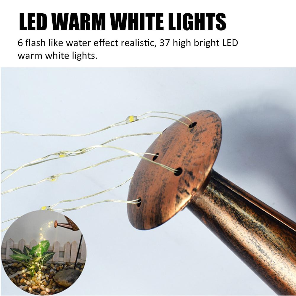 Наружный водонепроницаемый солнечный фонарь, металлическая лейка, солнечная лампа, светодиодная лампа с пастушьим крючком для сада