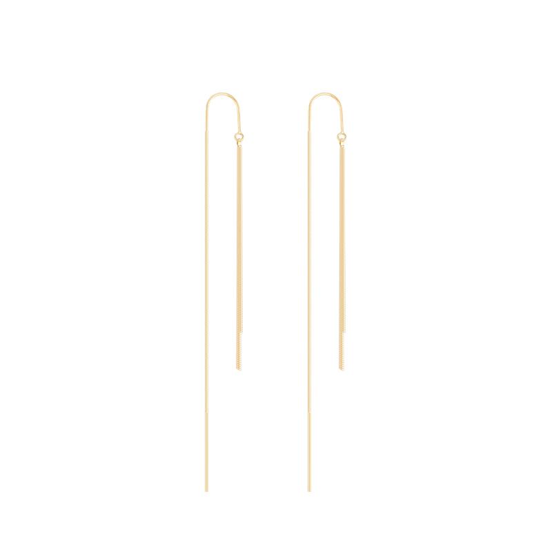 Горячие длинные металлические серьги с кисточками для женщин Простой темперамент и модная индивидуальность