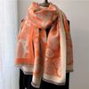 Show Temperament Cashew Flower Jacquard Imitation Cashmere Scarf, Winter Retro Scarf Can Be Matched In All Seasons