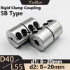 1PCS D40L55 SB Rigid Clamp Coupling Bore 8/10/11/12/14/16/17/18/19/20mm Aluminium Screw Rod Drive Shaft CNC Jaw  Motor Coupler