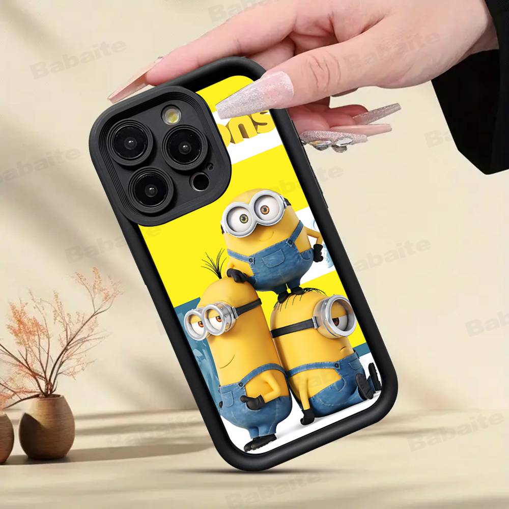 Cartoon Anime Yellow M-Minions Phone Case For IPhone 17 16 15 14 13 12 11 Pro Max Plus Silicone Shockproof Case