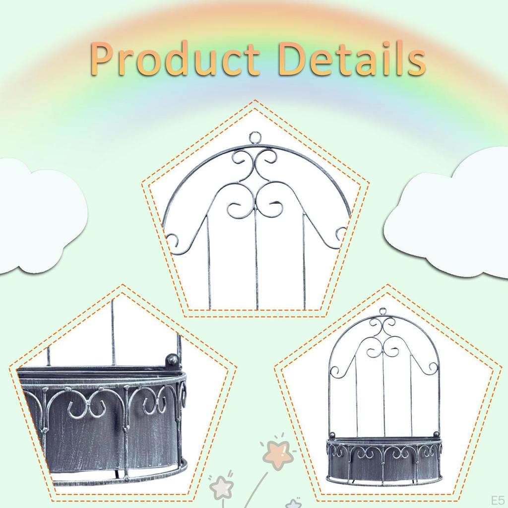 Съемный настенный кашпо 11,8x17,7 дюйма Аксессуар Подвесной контейнер для цветов