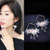 Latest Model Metal Circle Accessories Women Crystal Dangle Earrings Drop Earrings Fashion Jewelry ADM