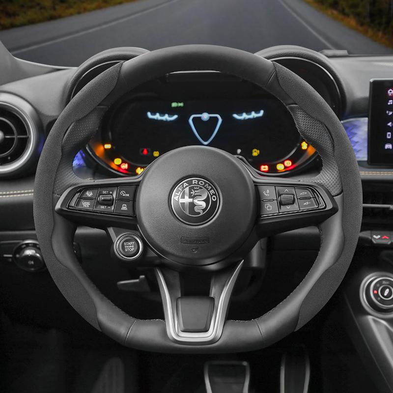 Для Alfa Romeo Замшевая Накладка На Руль с Кнопками Подходит Для Alfa Romeo 159 147 Gt Giulietta Stelvio Mito Чехол На Руль