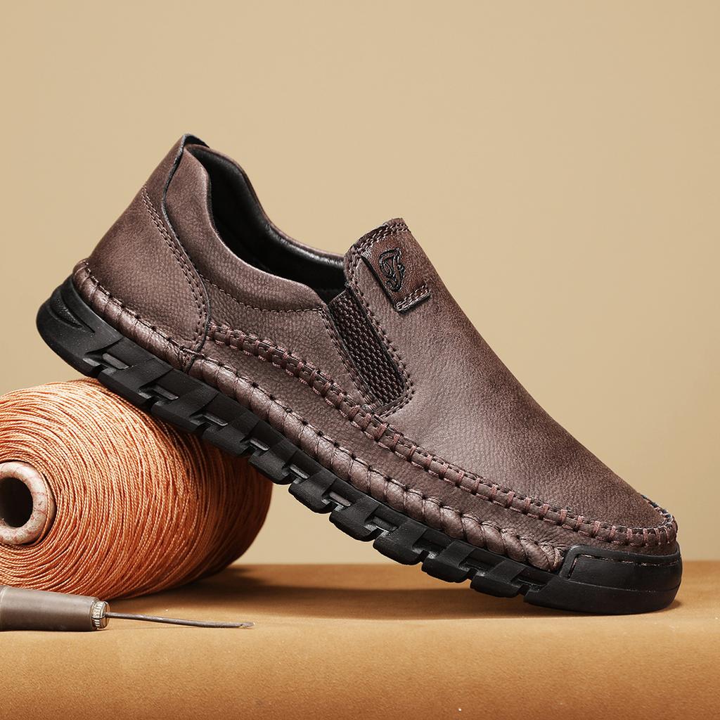 Мужская повседневная обувь, кожаные мокасины ручной работы, качественные мокасины на плоской подошве, мужские кроссовки