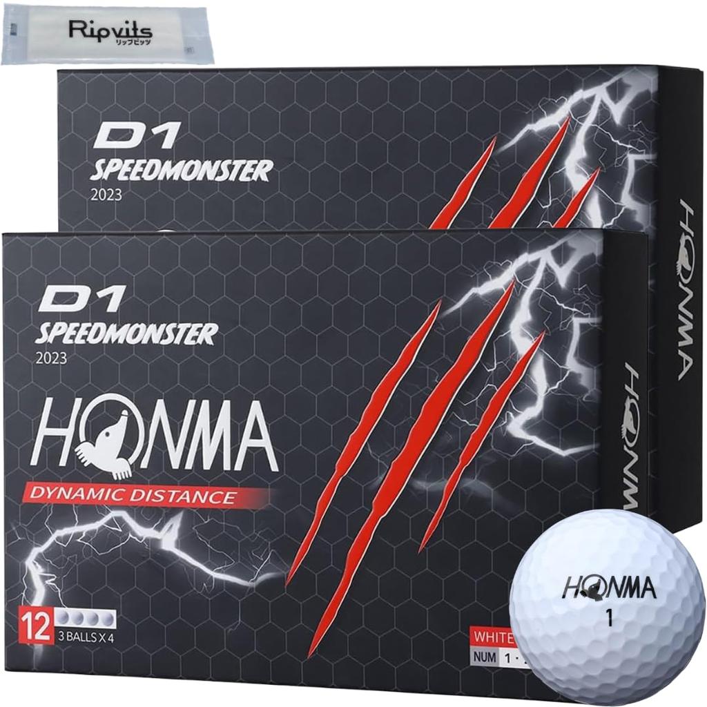 Honma Golf d1 Ball Speed Monster SPEED MONSTER Honma 2 дюжины Белый Белый BTQ2302 Оригинальный набор чистящих листов (24 мяча)