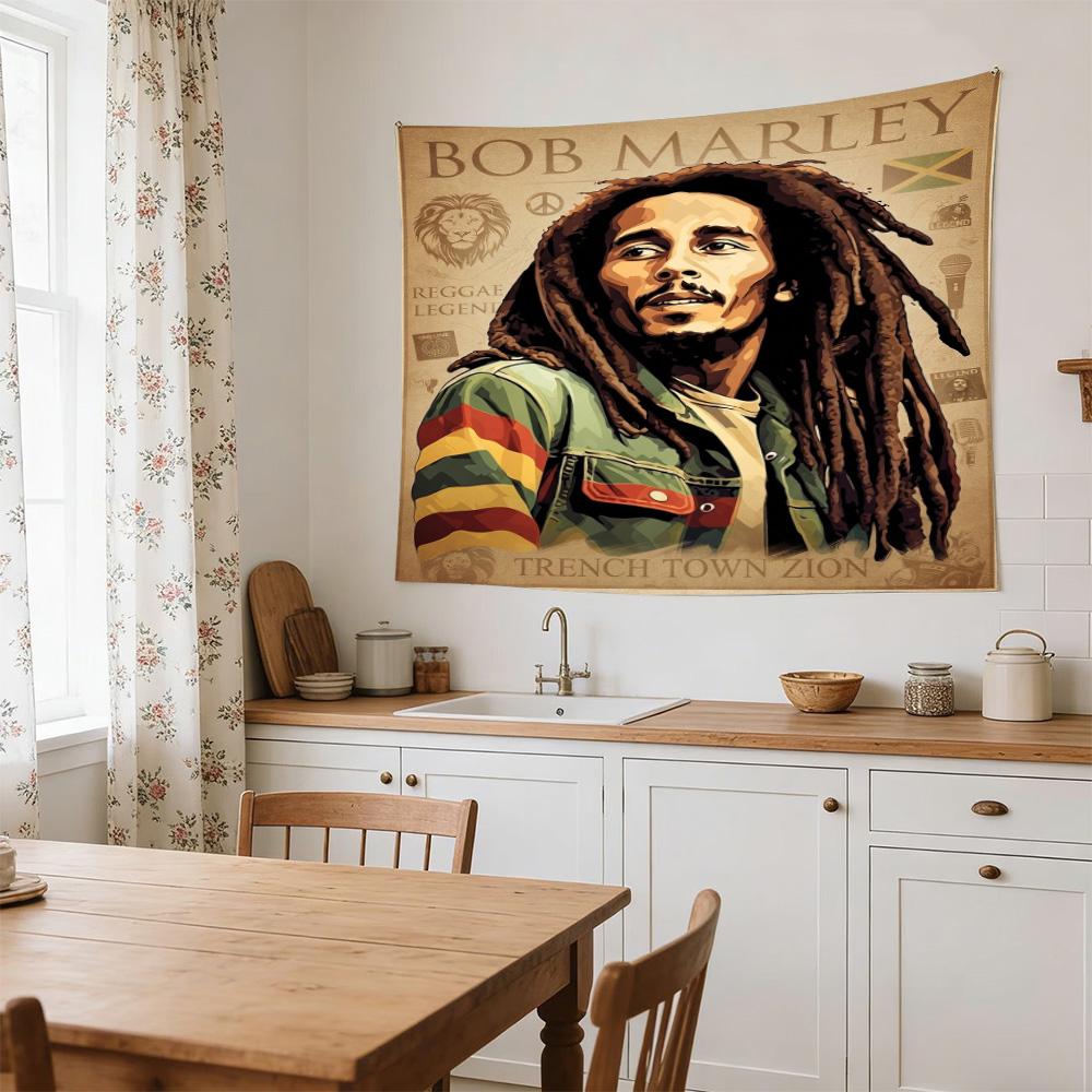 Bob Marley Reggae Legend Pop Art Decorative Wall-Hanging Tapestry, Home Ornament for Living Room,Dorm and Fan Parties,Multi-style,celebrities,cartoons
