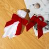 Holiday Christmas Bow Napkin Rings Red and Green Velvet Napkin Holders Festive Table Setting Tissue Rings for New Year