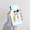 Забавный чехол для телефона с мультяшным котом для iPhone X XR XS 7 8 Plus 11 12 13 pro MAX 13mini полупрозрачный матовый чехол