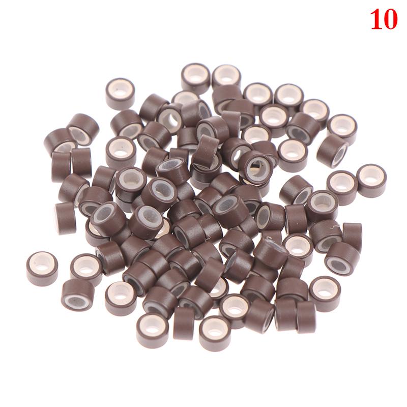 100 шт. 5,0*3,0*3,0 мм Микро силиконовые кольца/звенья/бусины с подкладкой МИКРО Кольцо Звено Обжимные бусины Инструменты для наращивания волос
