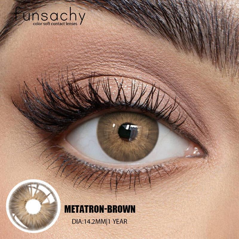 FUNSACHY 2pcs New Colored Contact Lenses for Eyes Fashion Cosmetic Brown Pupils Gray Lenses for Eye Multicolored Contact Lens