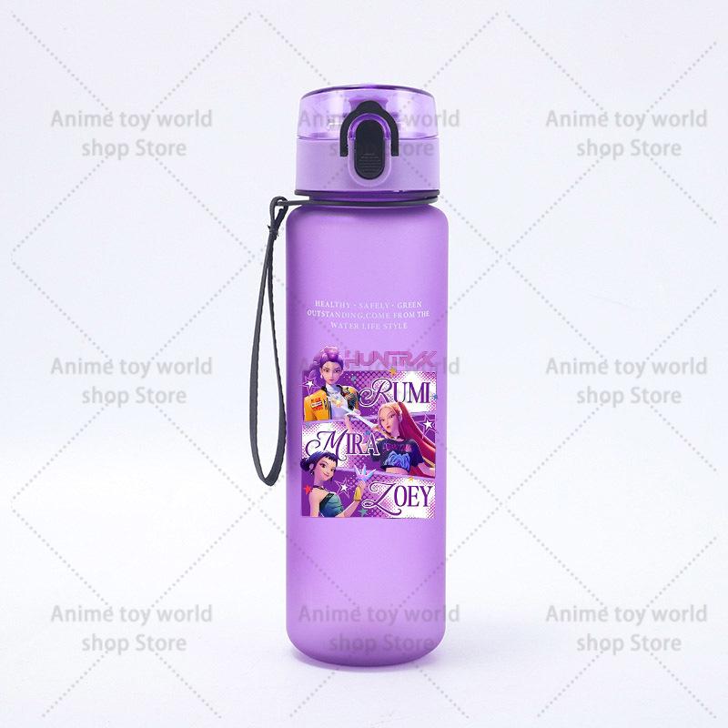 KPop Demons Hunters Large Capacity Sports Water Bottle Motivational Leak Proof Portable Reusable Cups Outdoor Travel Gym Jugs