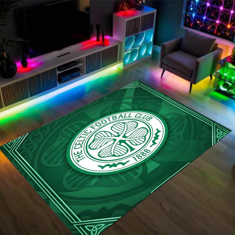 Celtic FC Design Crystal Velvet Carpet Cozy Non?Slip Printed Rug For Bedroom Living Room Entrance