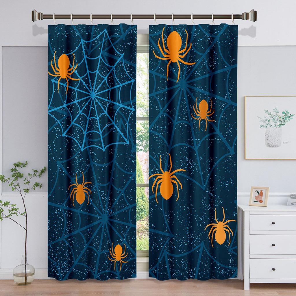 Мультфильм Паук Черная Паутина Дети Хэллоуин Оконные Шторы Для Детей Спальня Гостиная Ванная Кухня Дверь Холл Домашний Декор
