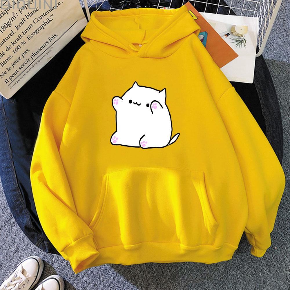 Bongo Cat Hoodies for Women Kawaii Graphic Sweatshirts Men Clothing Female Casual Y2k Clothes Long Sleeve Pullover Streetwear