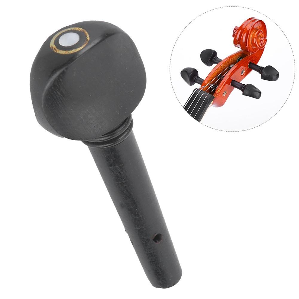 4PCS Black Color Violin Tuning Pegs Ebony Material Violin Replacement Pegs For 1/2 1/4 1/8 Violin
