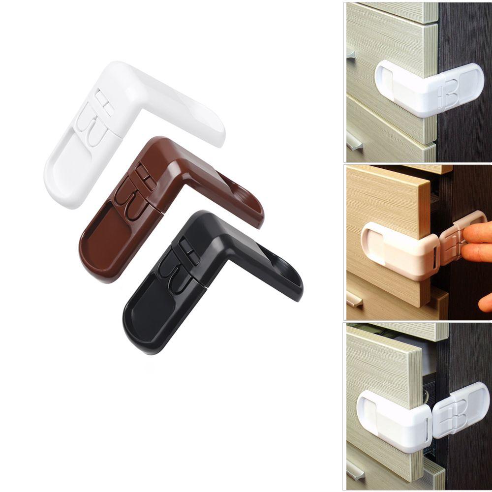Multi-function Double Snap Wardrobe Door Baby Safety Lock Right Angle Children Protector