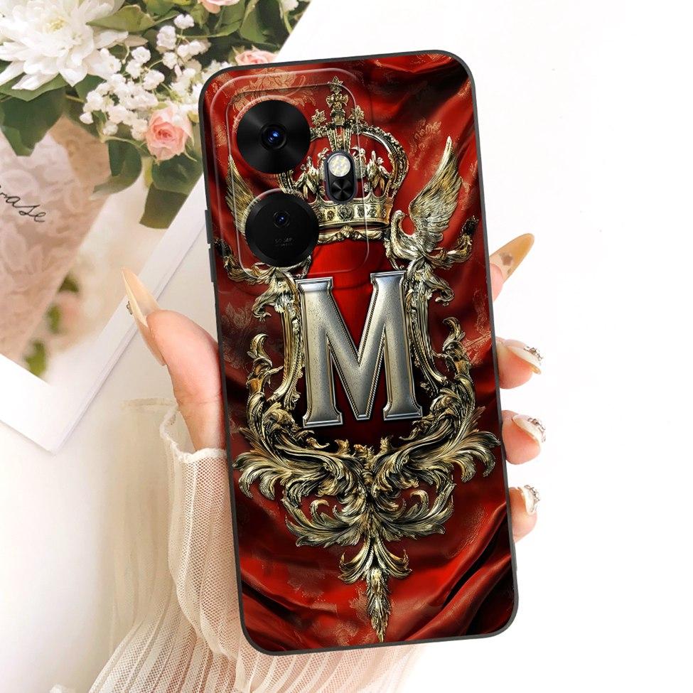 For ITEL P55 Plus Case Cover Luxury A-Z Letters 2D Painted Silicone Bumper For ITEL P55+ P663L P663LN Phone Casing