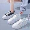 Women's 2025 Spring White Korean-Style Platform Sneakers: Versatile, Trendy, and Comfortable Casual Sports Shoes.