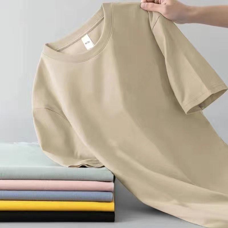 Мужская универсальная футболка с коротким рукавом и круглым вырезом - Однотонная, большого размера, модный топ на лето