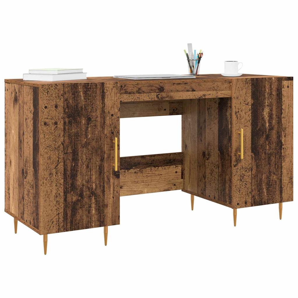 Vintage style Desk with Shelf 140 x 50 x 75 cm Particleboard
