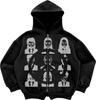 Unisex Gothic Retro High Street Hoodies Y2k Zip Up Hoodie Men Women Hip Hop Punk Loose Sweatshirt Zipper Pullover Cardigan